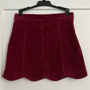 Wine- corduroy mini skirt